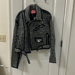 Leather studded jacket
